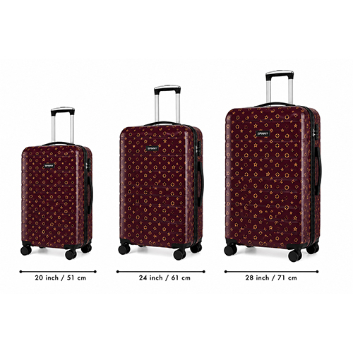 Star Printed ABS Trolley  Maroon