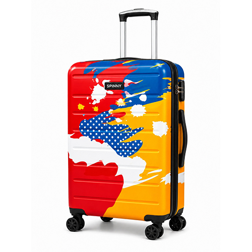 Multicolor Splatter Printed ABS Trolley