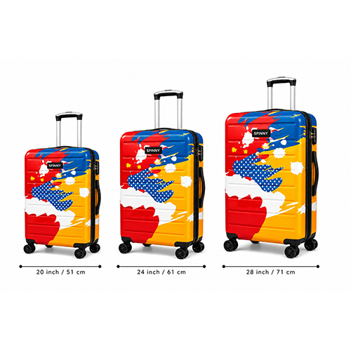 Multicolor Splatter Printed ABS Trolley
