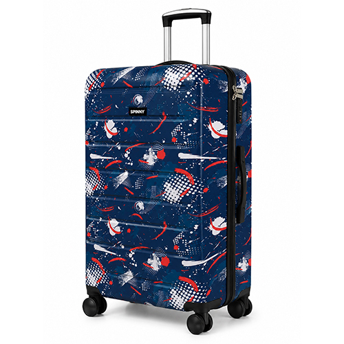 Abstract Splatter Printed ABS Trolley a Navy Blue
