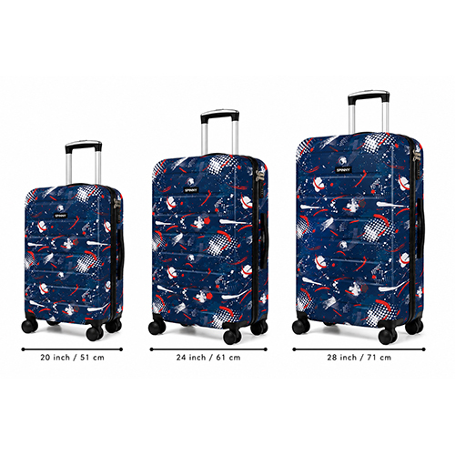 Abstract Splatter Printed ABS Trolley  Navy Blue