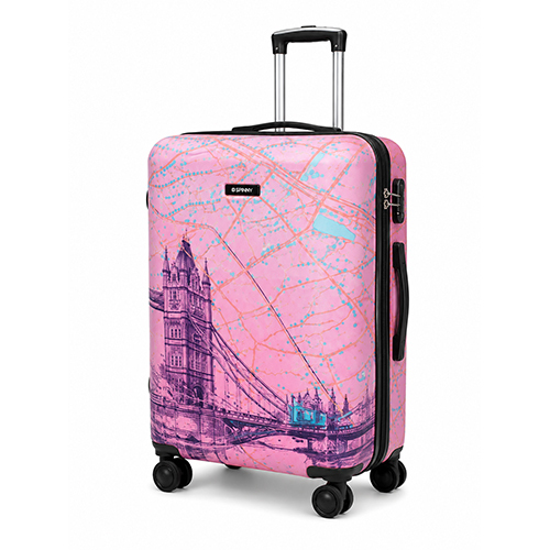 London Bridge Printed ABS Trolley a Pink