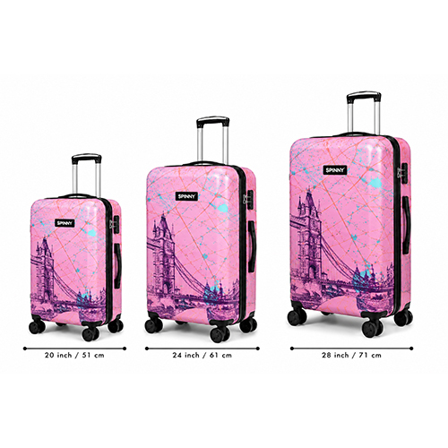 London Bridge Printed ABS Trolley  Pink