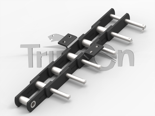 Chain with Rivet Attachment - High Strength, Corrosion Resistant | Ideal for Cement, Sugar, Fertilizer, Metal, and Textile Industries