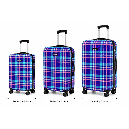 Tartan Plaid Printed ABS Trolley