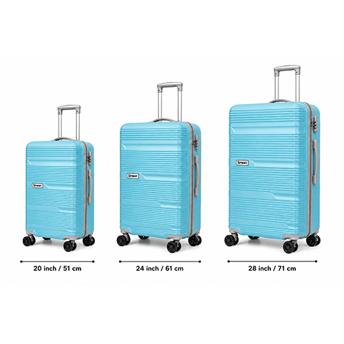 Textured ABS Hardshell Trolley  Turquoise  Grey Fitting