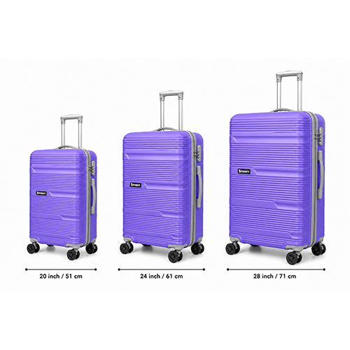 Textured ABS Hardshell Trolley  Purple  Grey Fitting