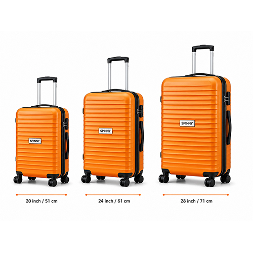 Hardshell PC Luggage  Orange  Black Fitting