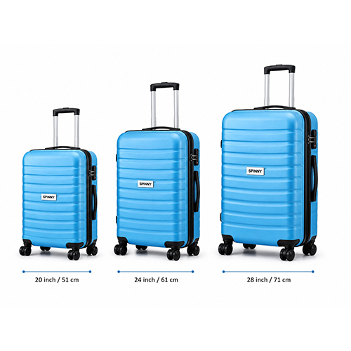Hardshell PC Luggage  Sky Blue  Black Fitting