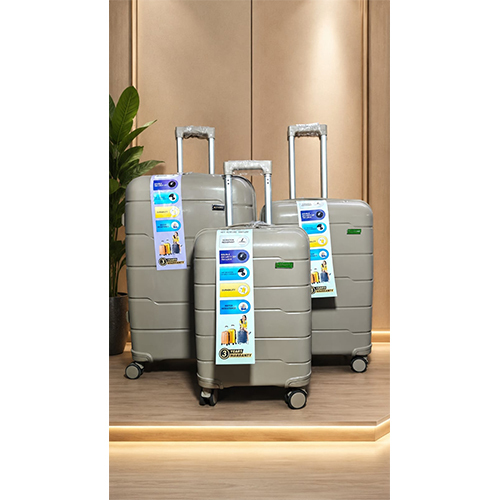 Premium Beige PP Trolley Luggage Beige Fitting