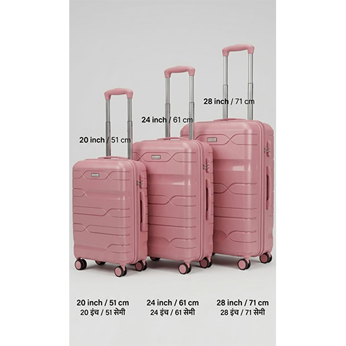 Pink PP Trolley Luggage  Pink Fitting