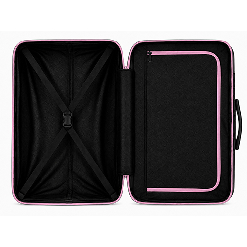 Black PP Trolley Luggage  Pink Fitting