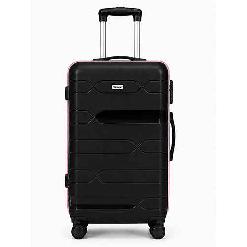 Black PP Trolley Luggage  Pink Fitting