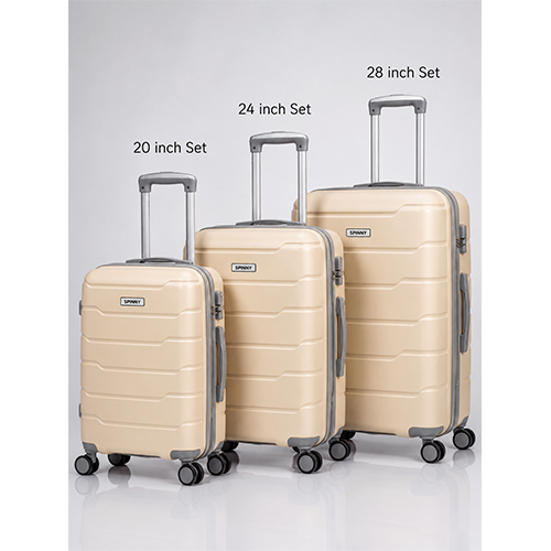 Premium Cream PP Trolley Luggage a Cream Fitting