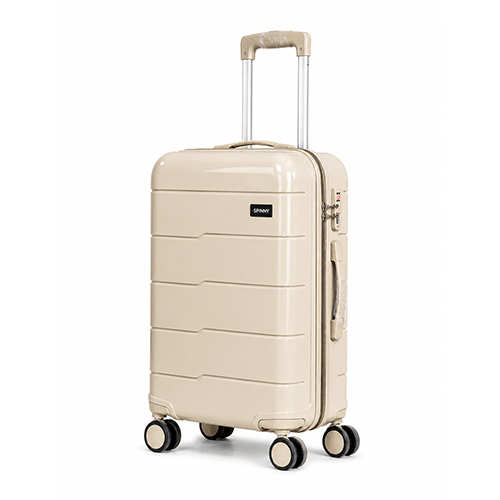 Premium Cream PP Trolley Luggage  Cream Fitting