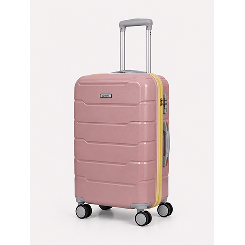 Pink PP Trolley Luggage a Yellow Fitting