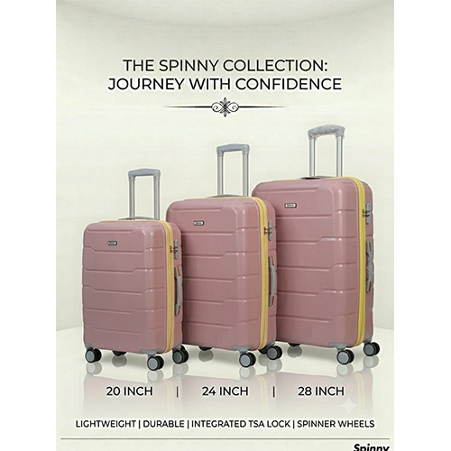 Pink PP Trolley Luggage  Yellow Fitting