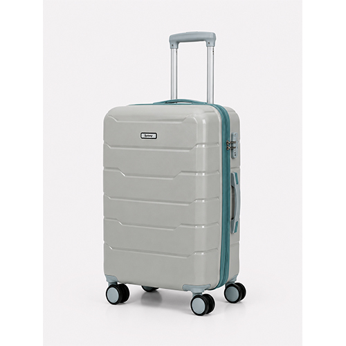 Grey PP Trolley Luggage  Teal Fitting