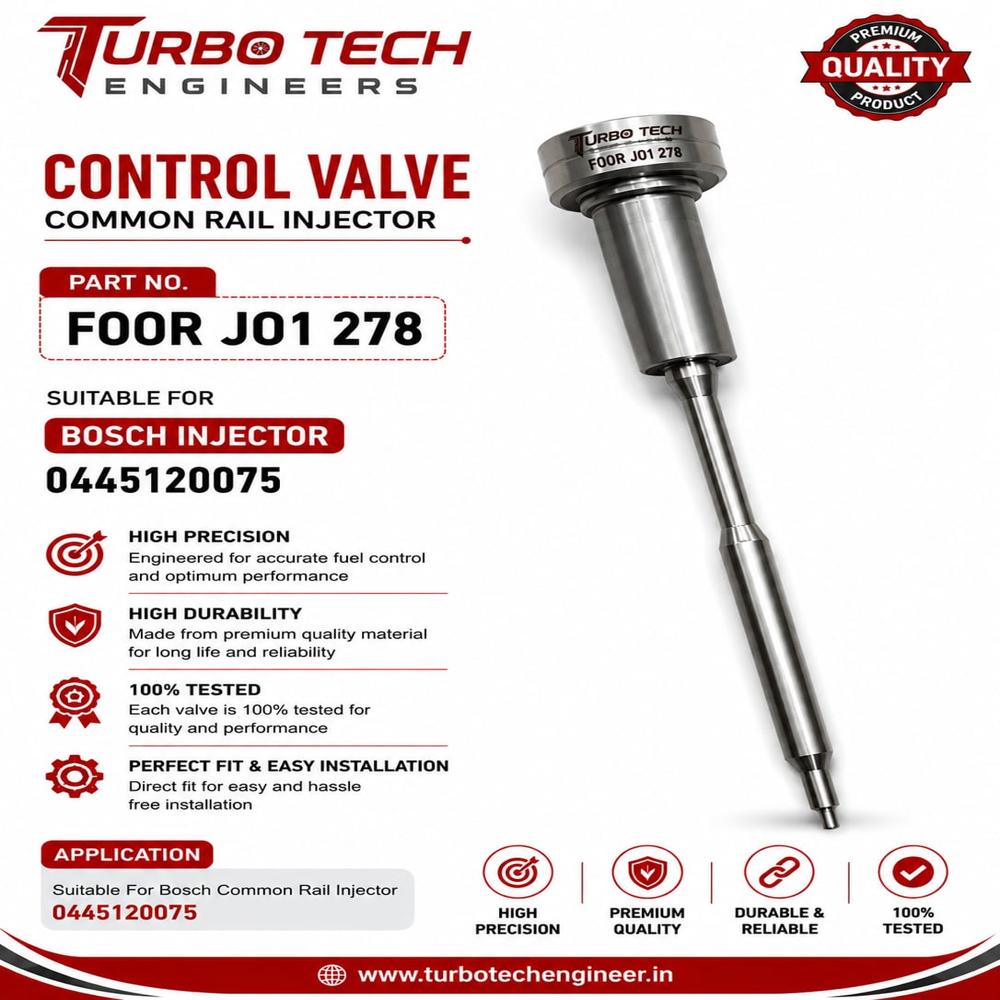 Bosch Common Rail Injector Control Valve Foor J01 278 - Dimension (L*W*H): 555 Meter (M)