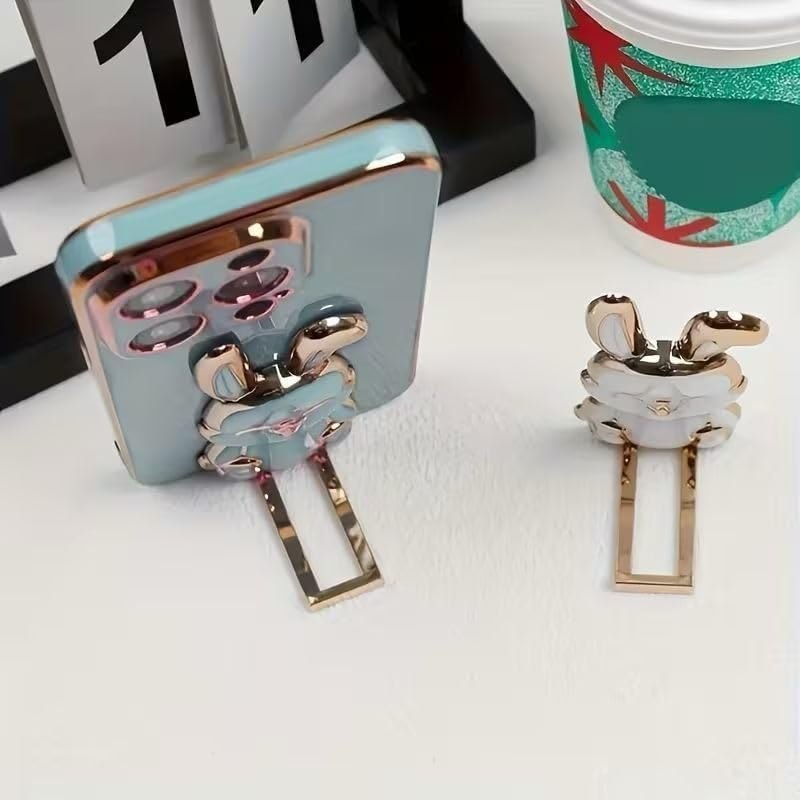Bunny Sticky Phone Holder with Kickstand, Foldable Rabbit
