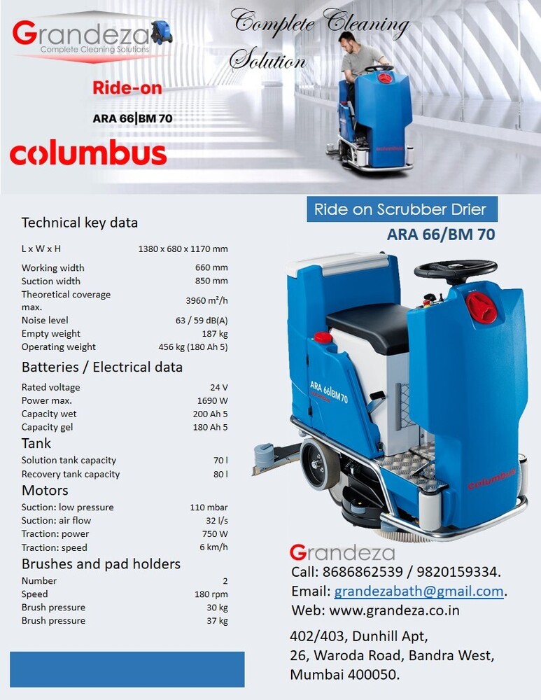 COLUMBUS Walk Behind Scrubber Drier (Traction Version) RA 66/BM 60