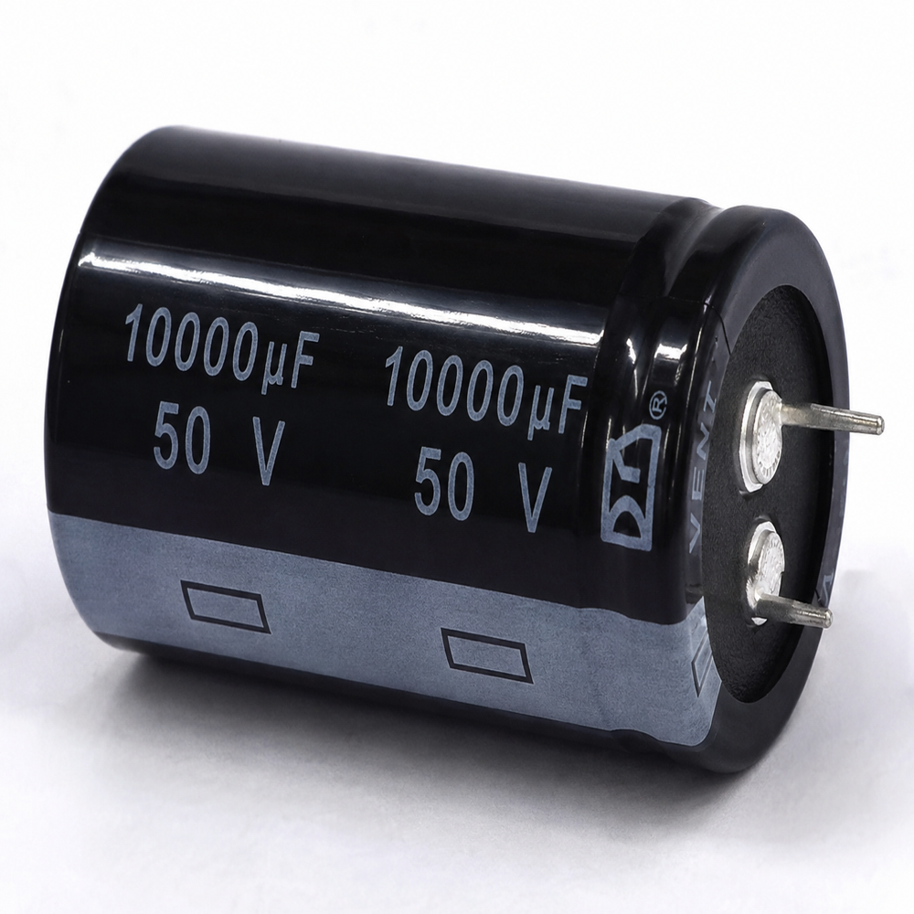 10000/50V Aluminum Electrolytic Capacitor - Color: Black