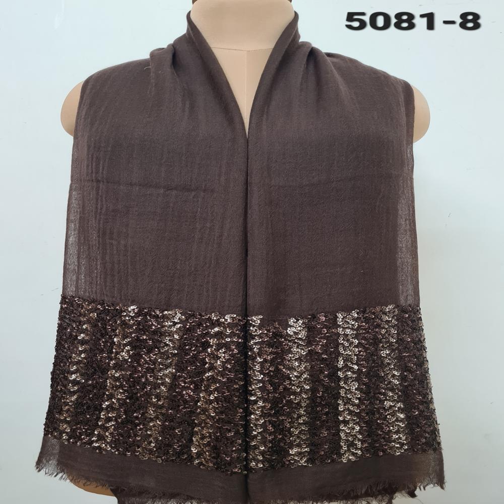 Silk Wool Sequin Work Stoles - Color: Assorted
