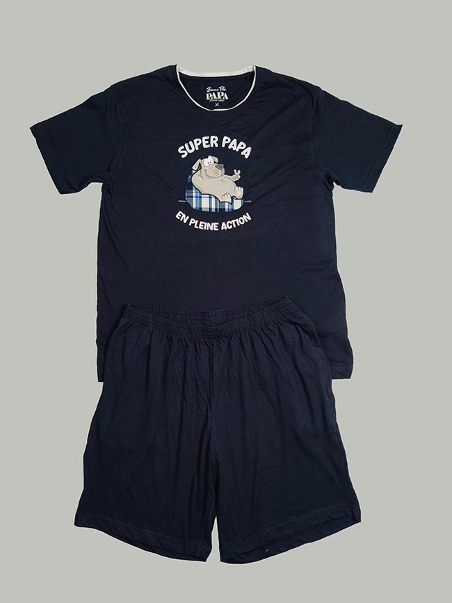 M11730 Mens Printed Shorts Pyjama Sets