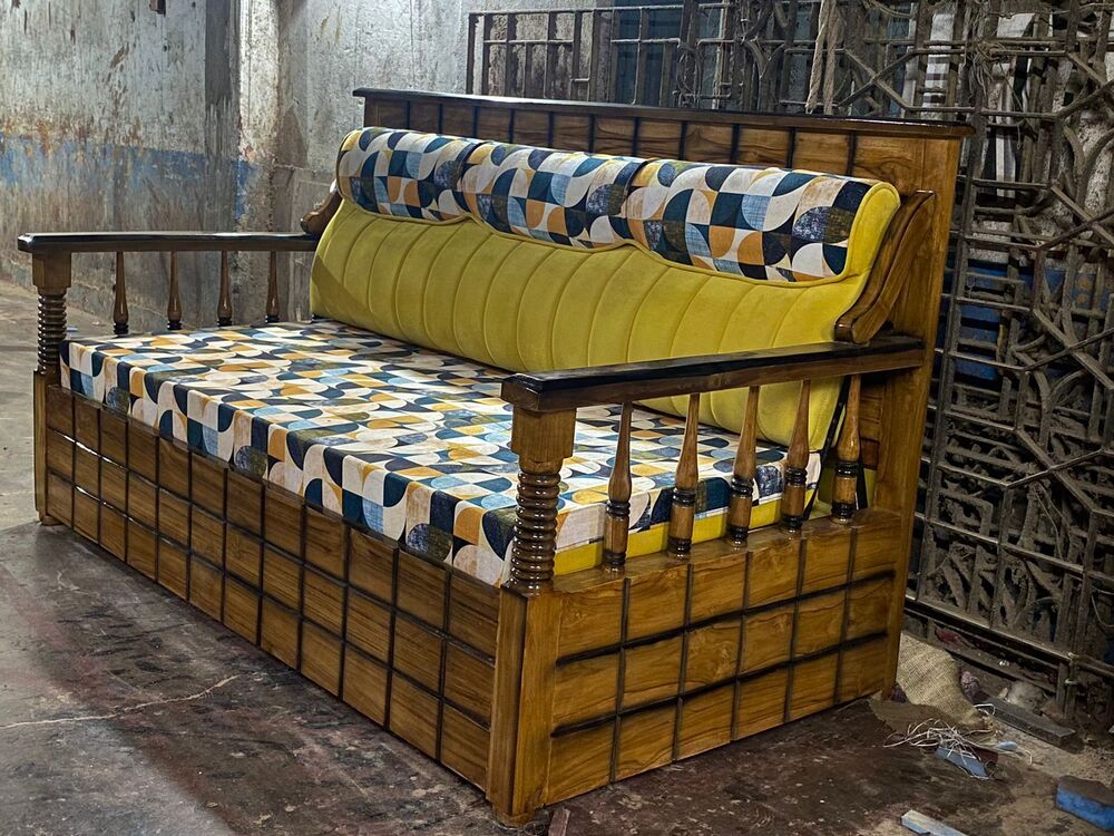Sheesham Wood 3 Seater Wooden Sofa