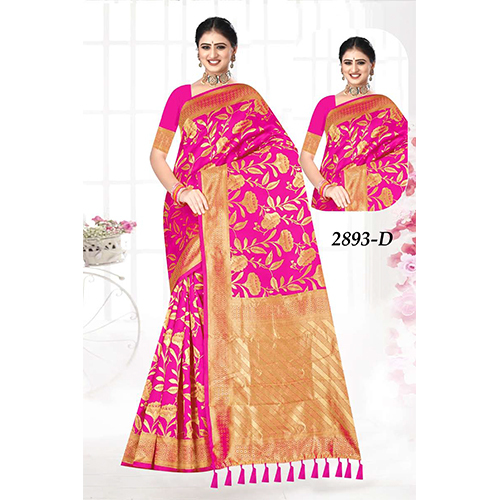 Shivani (Silk )(Champion)Ladies Saree - Color: Pink And Gold