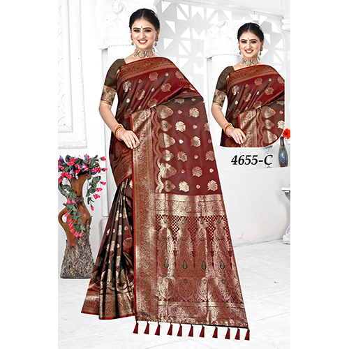 Bengal Beauty Ladies Saree - Color: Maroon & Gold