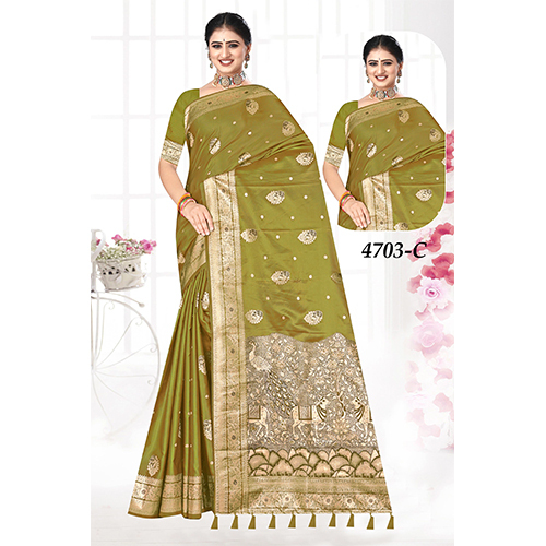 D.no 4703-C Bengal SP Satin Ladies Saree