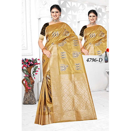Royal Bengal Ladies Saree Silk Saree - Color: Gold