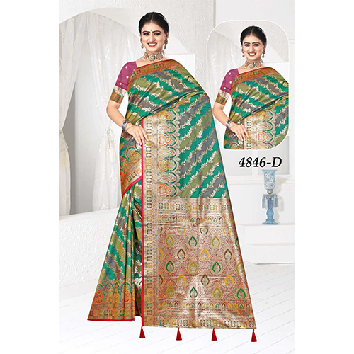 Rolex Ladies Saree - Color: Multi-Color With Green