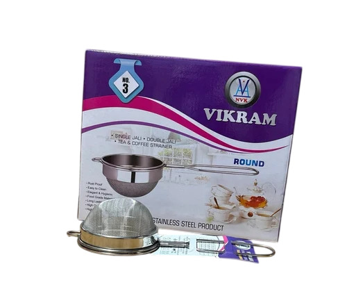 No 3 Round Double Net Stainless Steel Tea Strainer