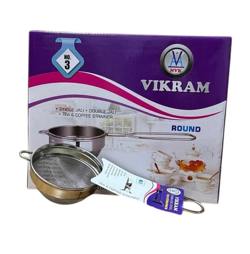 No 3 Round Double Net Stainless Steel Tea Strainer