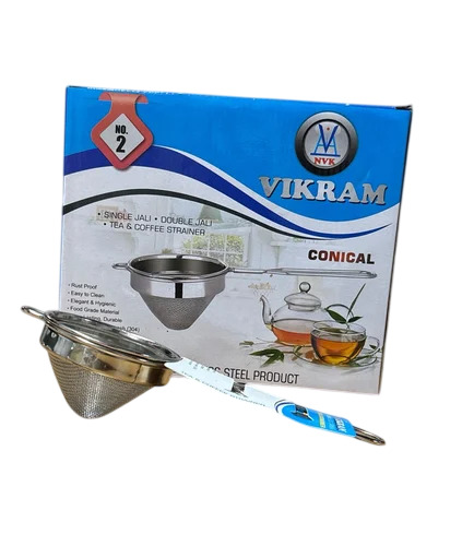 No 2 Conical Double Net Stainless Steel Tea Strainer