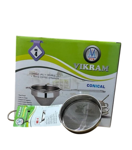 No 4 Conical Double Net Stainless Steel Tea Strainer