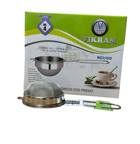 No 4 Round Single Net Stainless Steel Tea Strainer