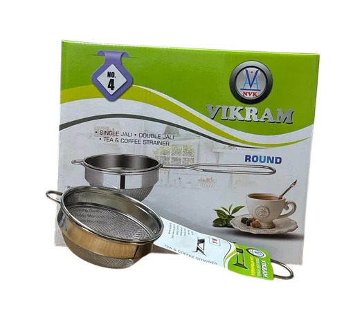 No 4 Round Single Net Stainless Steel Tea Strainer