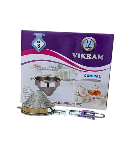 No 3 Conical Double Net Stainless Steel Tea Strainer