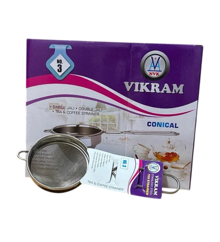 No 3 Conical Double Net Stainless Steel Tea Strainer