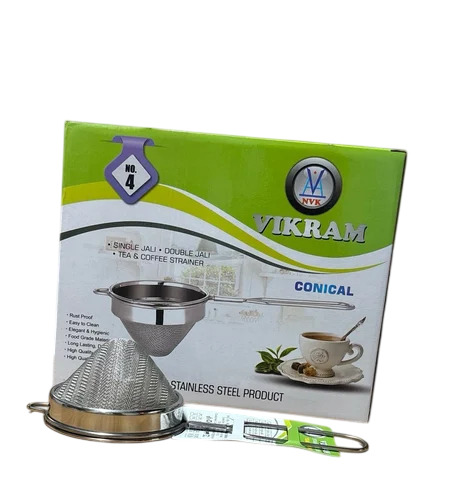 No 4 Conical Single Net Stainless Steel Tea Strainer
