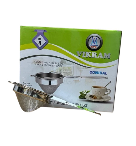 No 4 Conical Single Net Stainless Steel Tea Strainer