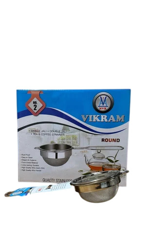 No 2 Round Double Net Stainless Steel Tea Strainer