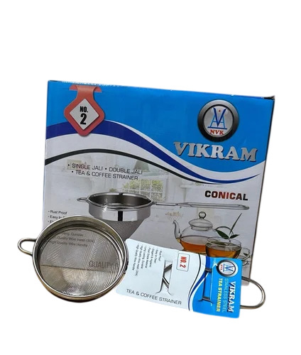No 2 Conical Single Net Stainless Steel Tea Strainer