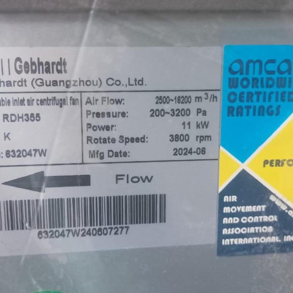 Nicotra Backward Curved Centrifugal Fan RDH 355 R