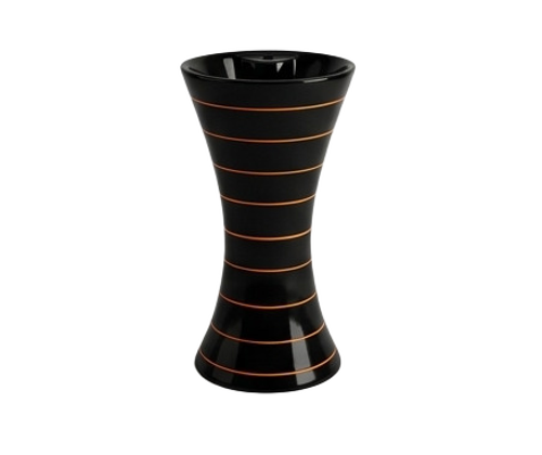 Black Striped Hourglass Pedestal Basin