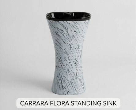 Light Gray Speckled Floor-Standing Basin