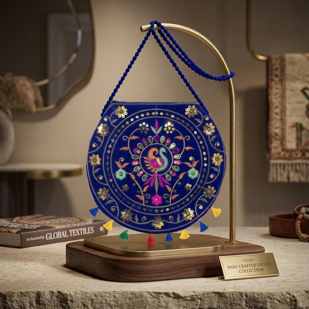 Peacock Embroidered Shoulder Bag for Women & Girls